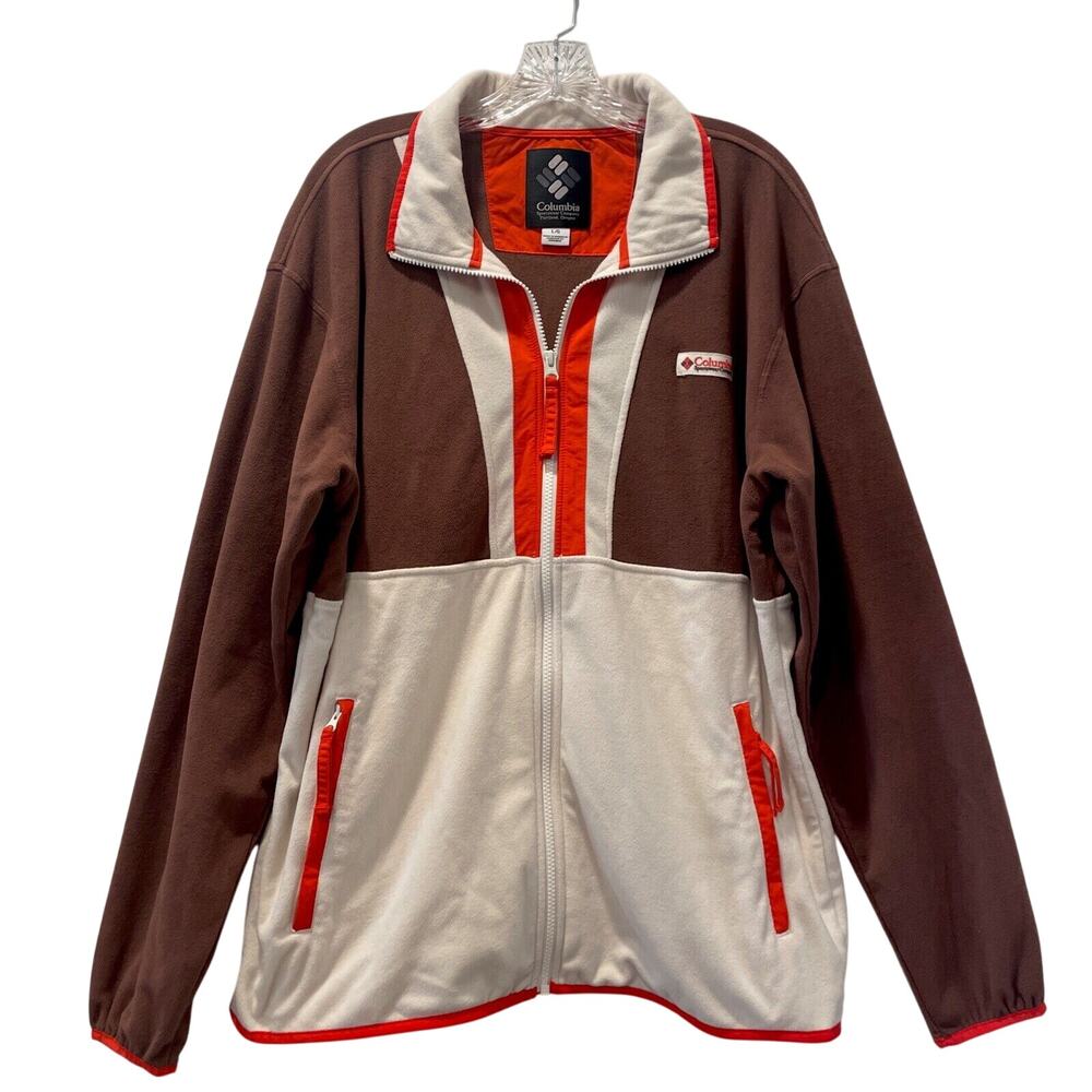 Columbia Backbowl Fleece Jacket L Hiking Lightweight Trailing Full Zip Outdoors